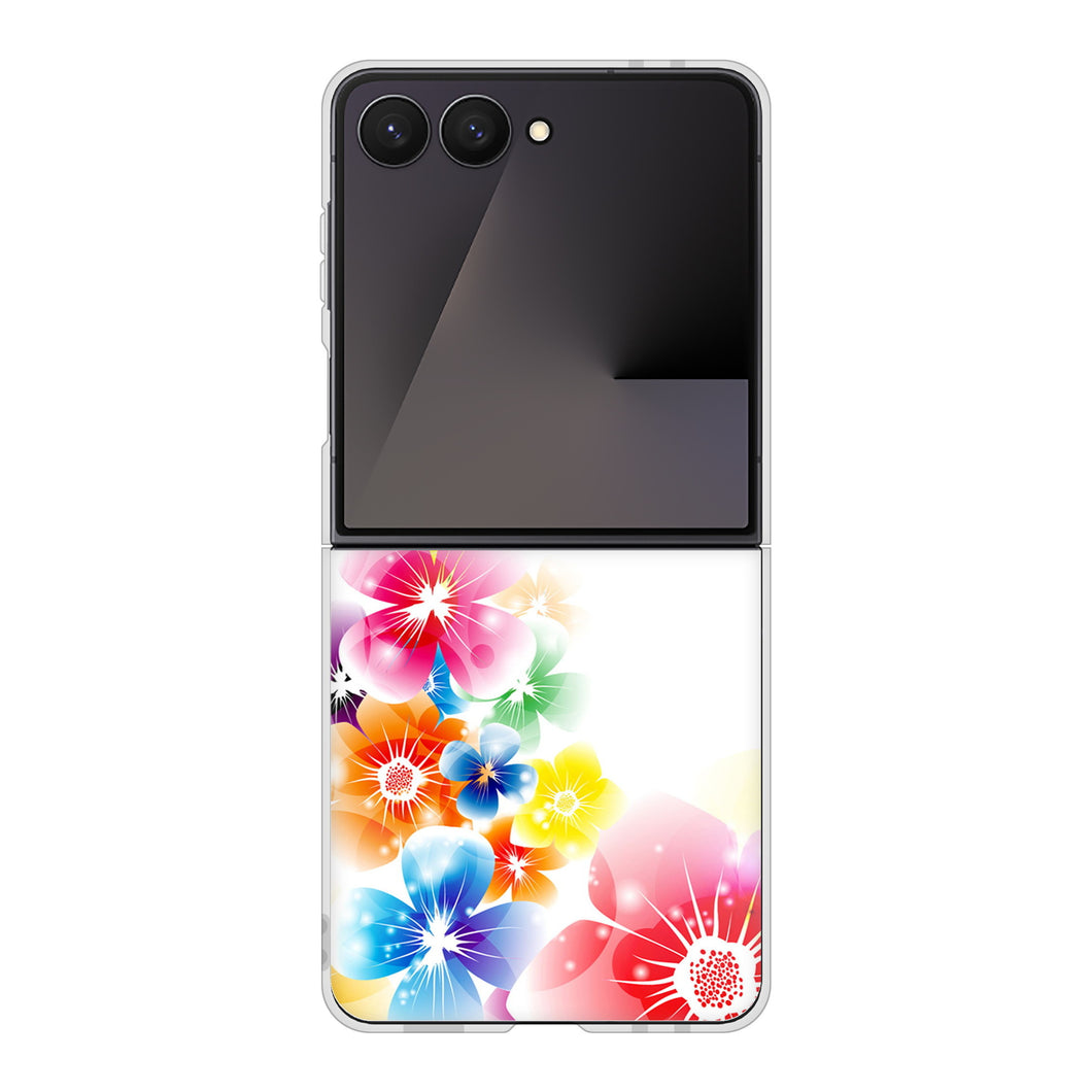 Galaxy Z Flip7 SM-F766Z SoftBank 高画質仕上げ 背面印刷 ハードケース 【1209 光と花】