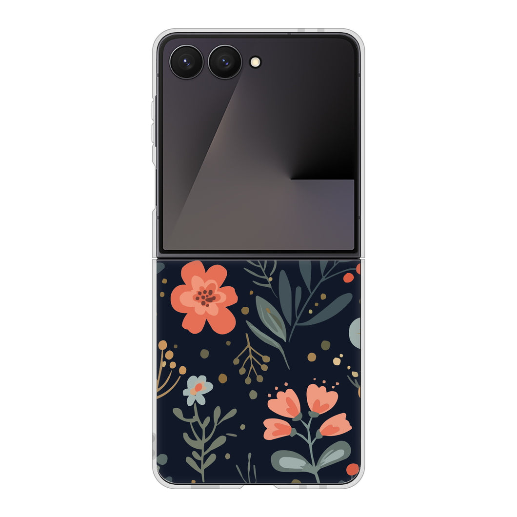 Galaxy Z Flip7 SM-F766Z SoftBank 高画質仕上げ 背面印刷 ハードケース北欧風花柄