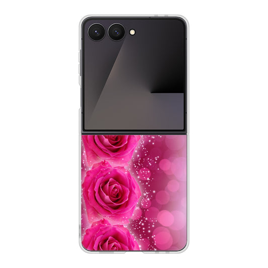 Galaxy Z Flip7 SM-F766Z SoftBank 高画質仕上げ 背面印刷 ハードケース 【VA815 3連のバラ】