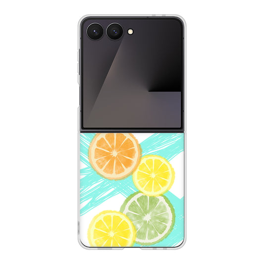 Galaxy Z Flip7 SM-F766Z SoftBank 高画質仕上げ 背面印刷 ハードケース 【YJ183 オレンジライム】