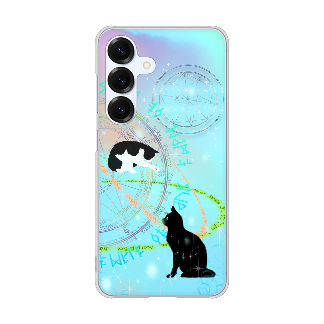 Galaxy S25 SM-S931Z SoftBank 高画質仕上げ 背面印刷 ハードケース魔法陣猫