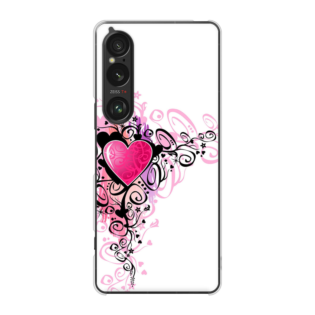 Xperia 1 VI SO-51E docomo 高画質仕上げ 背面印刷 ハードケースきらめきハート