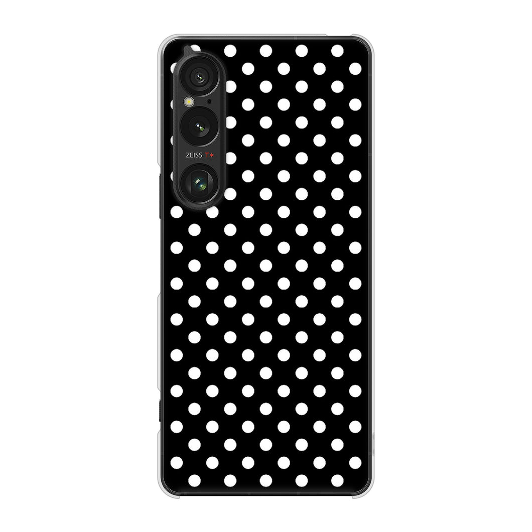 Xperia 1 VI SO-51E docomo 高画質仕上げ 背面印刷 ハードケースシンプル柄(水玉)