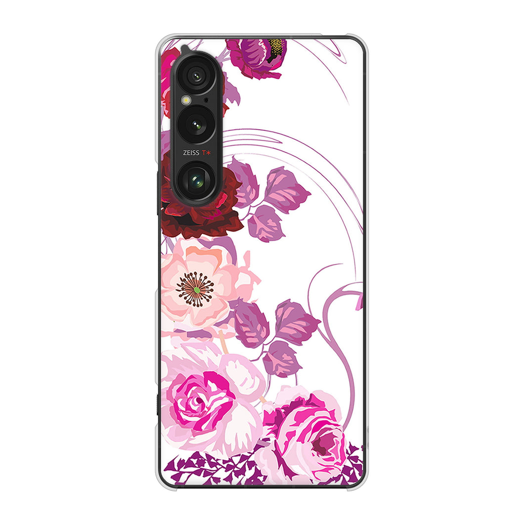 Xperia 1 VI SO-51E docomo 高画質仕上げ 背面印刷 ハードケースロマンチックなバラ