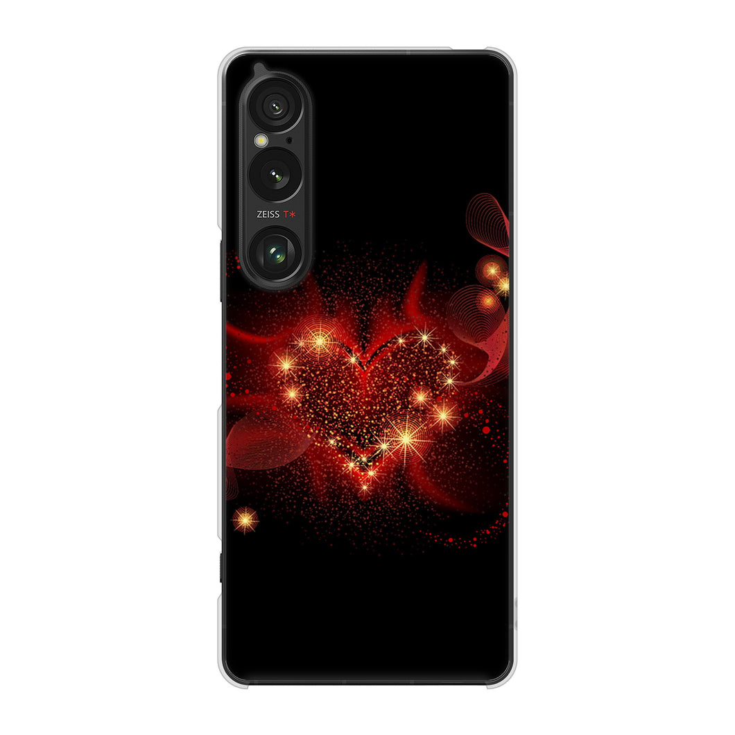Xperia 1 VI SO-51E docomo 高画質仕上げ 背面印刷 ハードケースきらめきハート