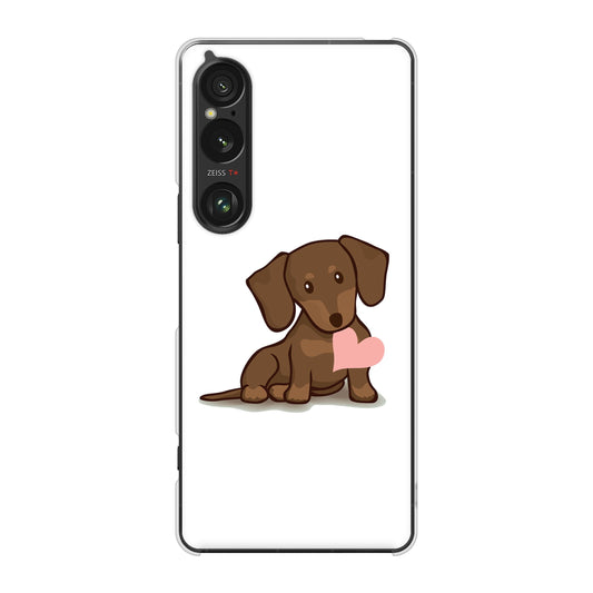 Xperia 1 VI SO-51E docomo 高画質仕上げ 背面印刷 ハードケース 【394 I love ダックス】