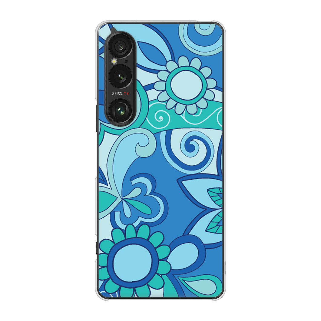 Xperia 1 VI SO-51E docomo 高画質仕上げ 背面印刷 ハードケース 【409 ブルーミックス】