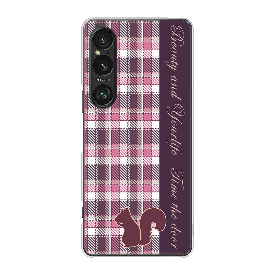Xperia 1 VI SO-51E docomo 高画質仕上げ 背面印刷 ハードケースピンクチェック