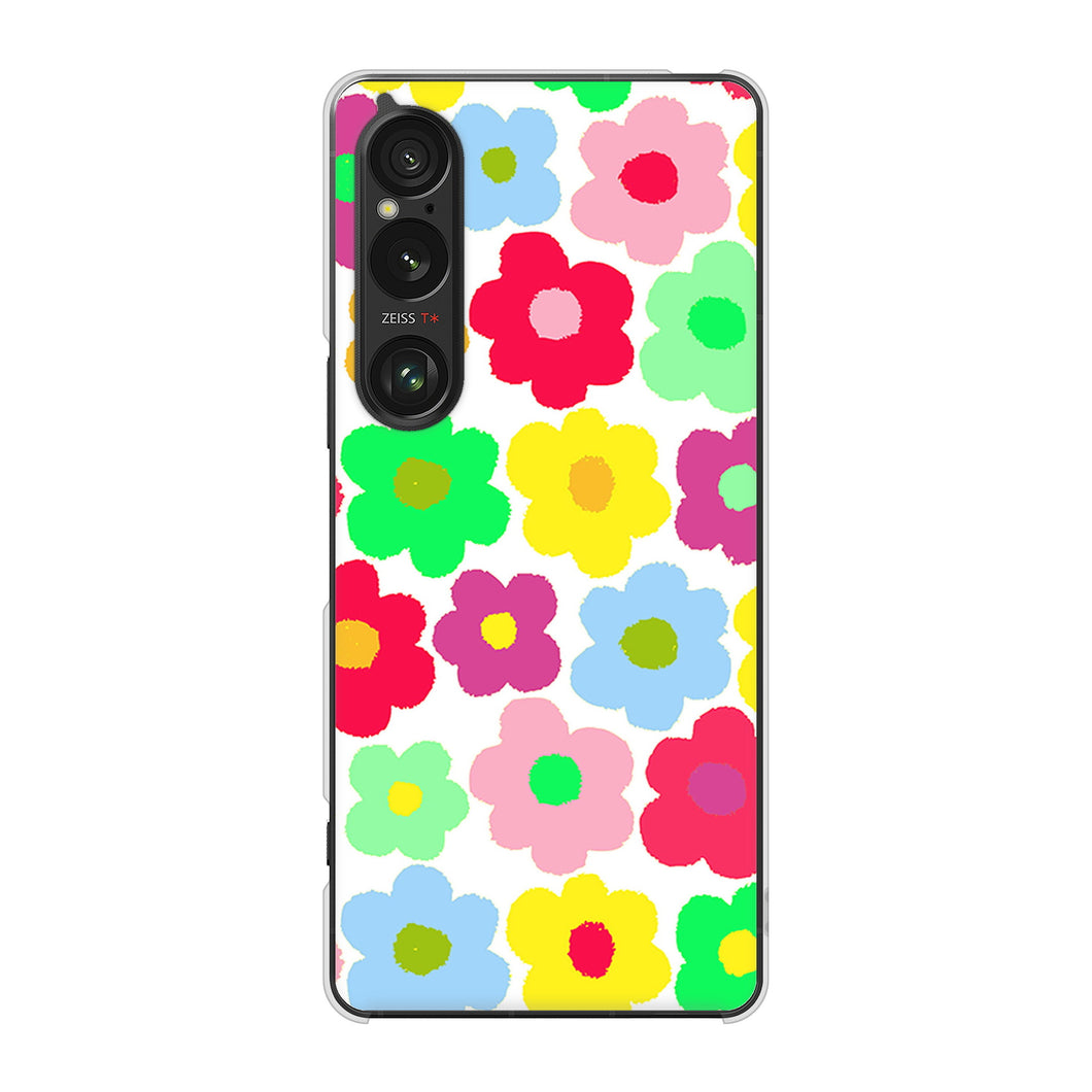 Xperia 1 VI SO-51E docomo 高画質仕上げ 背面印刷 ハードケースルーズフラワー