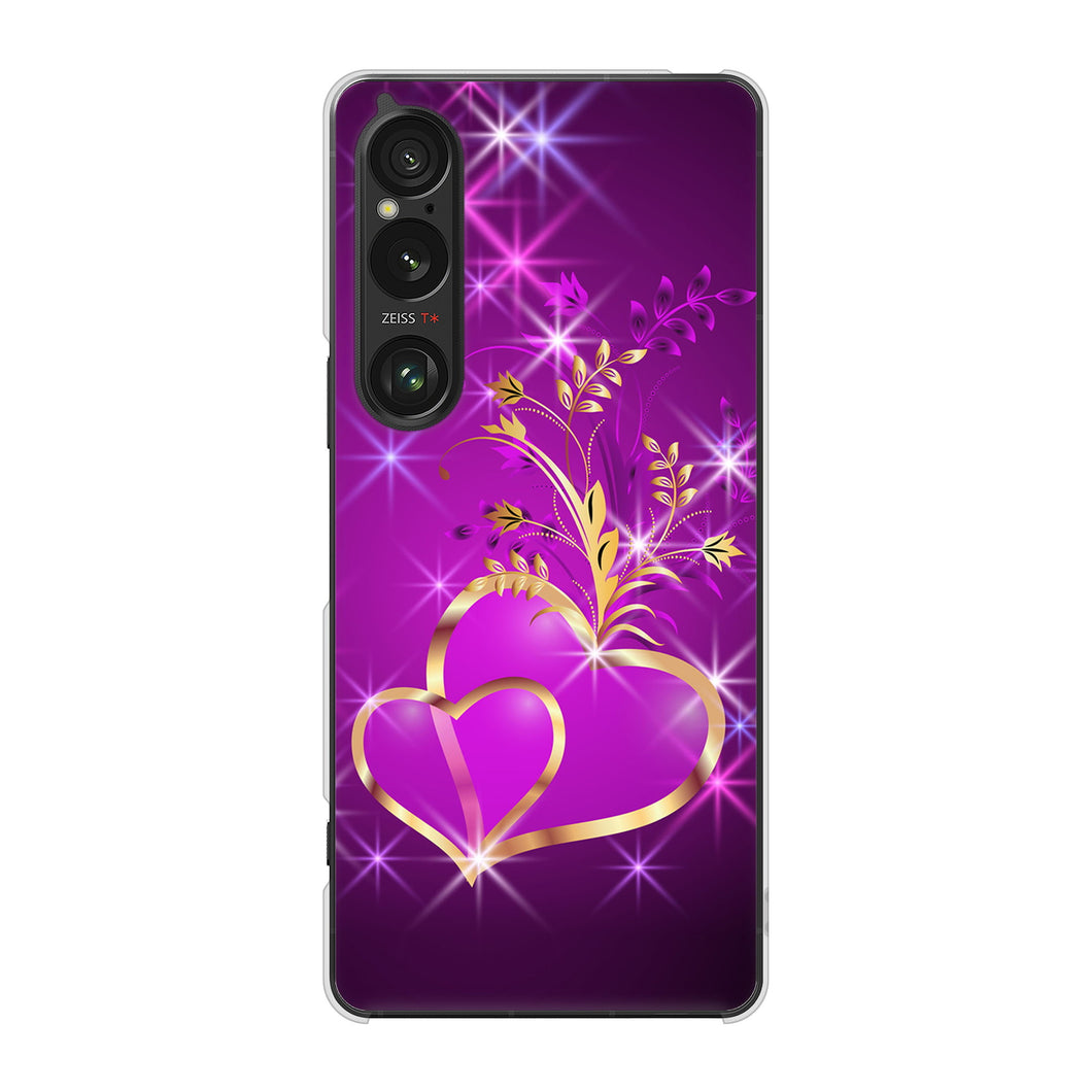 Xperia 1 VI SO-51E docomo 高画質仕上げ 背面印刷 ハードケースきらめきハート