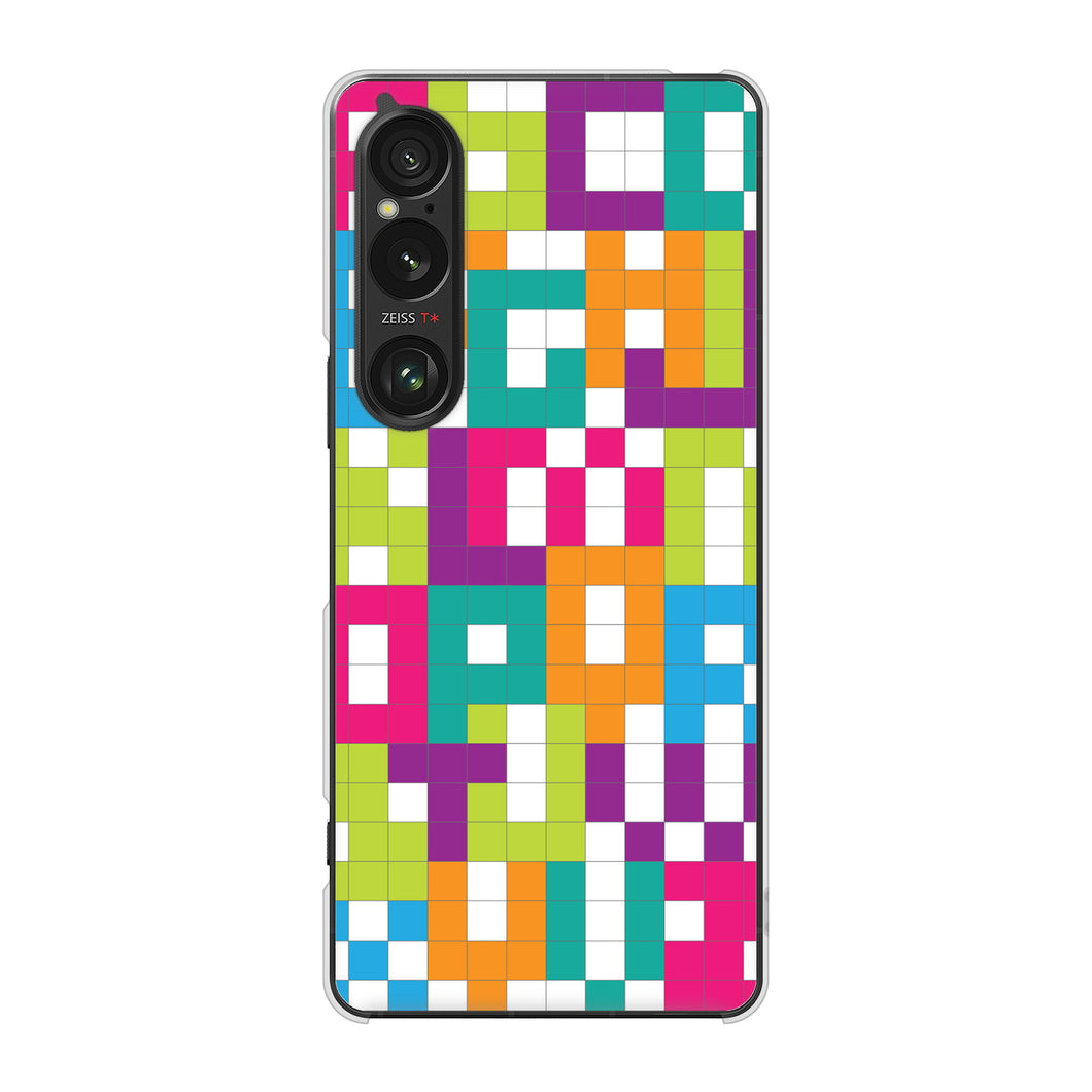 Xperia 1 VI SO-51E docomo 高画質仕上げ 背面印刷 ハードケース 【IB916 ブロックアルファベット】