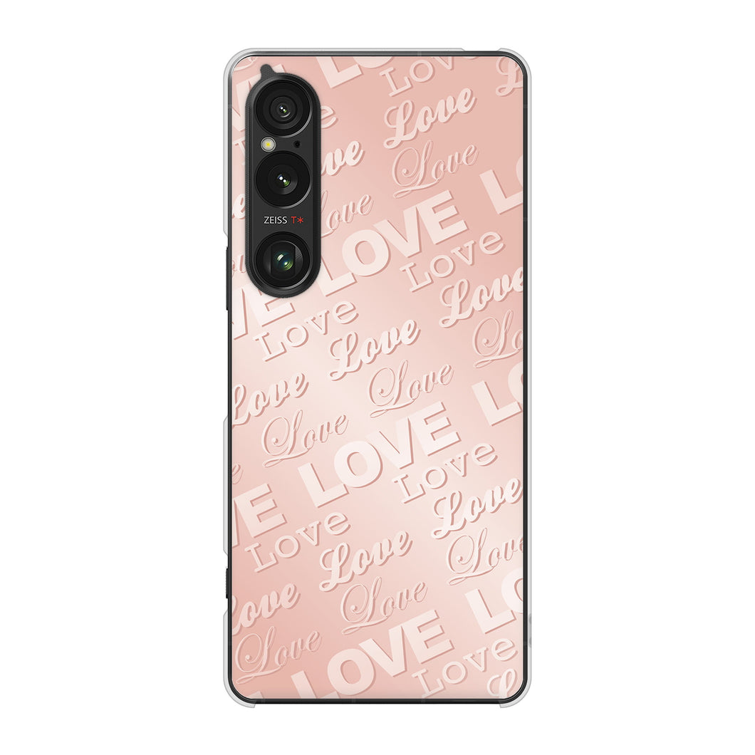 Xperia 1 VI SO-51E docomo 高画質仕上げ 背面印刷 ハードケースエンボス風LOVEリンク