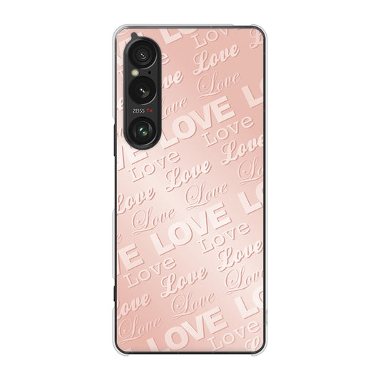 Xperia 1 VI SO-51E docomo エンボス風LOVEリンク ハードケース 背面印刷