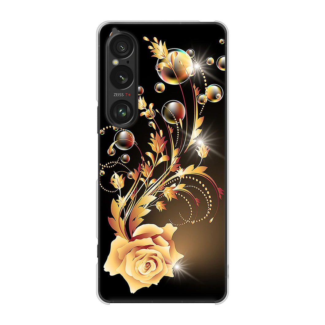 Xperia 1 VI SO-51E docomo 高画質仕上げ 背面印刷 ハードケースロマンチックなバラ