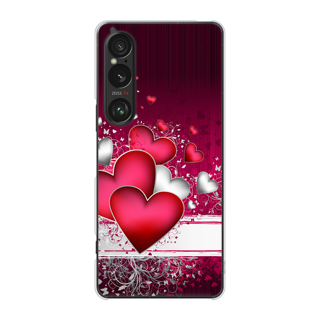 Xperia 1 VI SO-51E docomo 高画質仕上げ 背面印刷 ハードケース 【VA835 ハートの息吹】