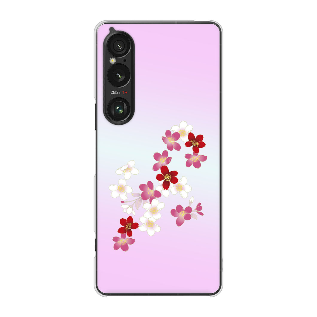 Xperia 1 VI SO-51E docomo 高画質仕上げ 背面印刷 ハードケース和花柄