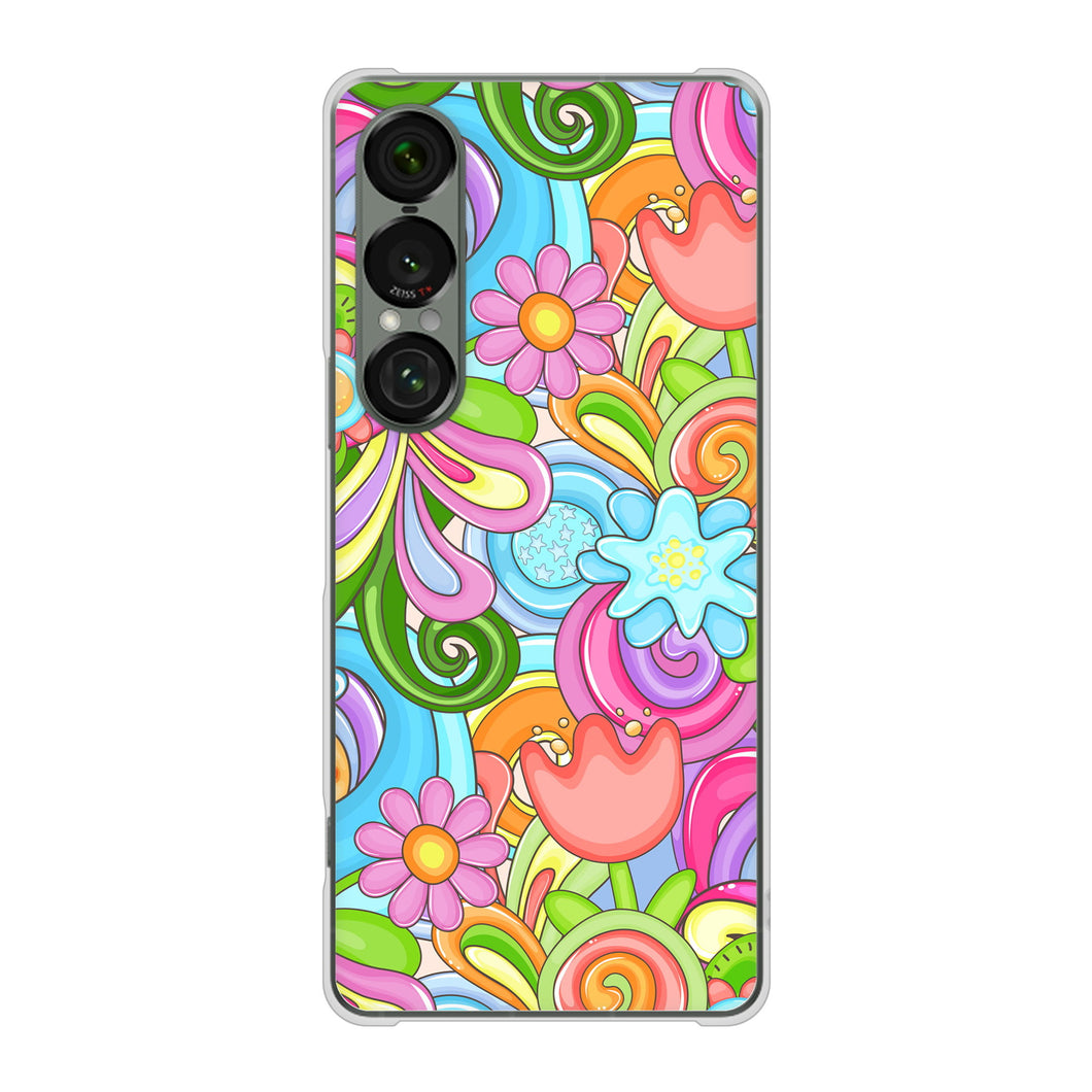 Xperia 1 VII SO-51F docomo 高画質仕上げ 背面印刷 ハードケース 【713 ミラクルフラワー】