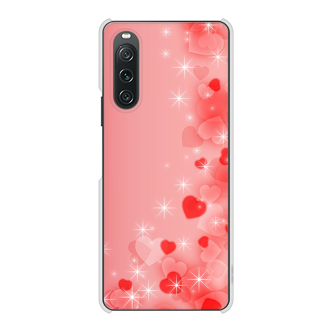 Xperia 10 V SO-52D docomo 高画質仕上げ 背面印刷 ハードケース 【003 ハート色の夢】