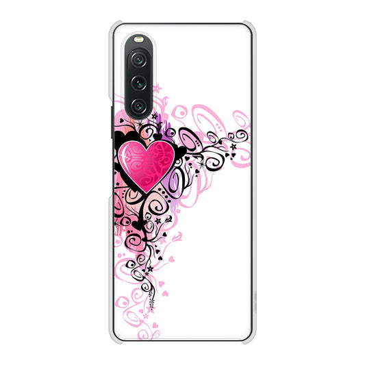 Xperia 10 V SO-52D docomo 高画質仕上げ 背面印刷 ハードケースきらめきハート