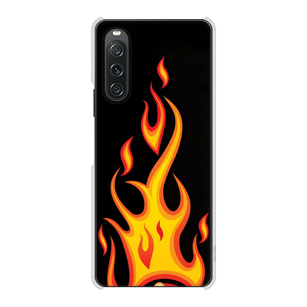 Xperia 10 V SO-52D docomo 高画質仕上げ 背面印刷 ハードケース 【010 ファイヤー】