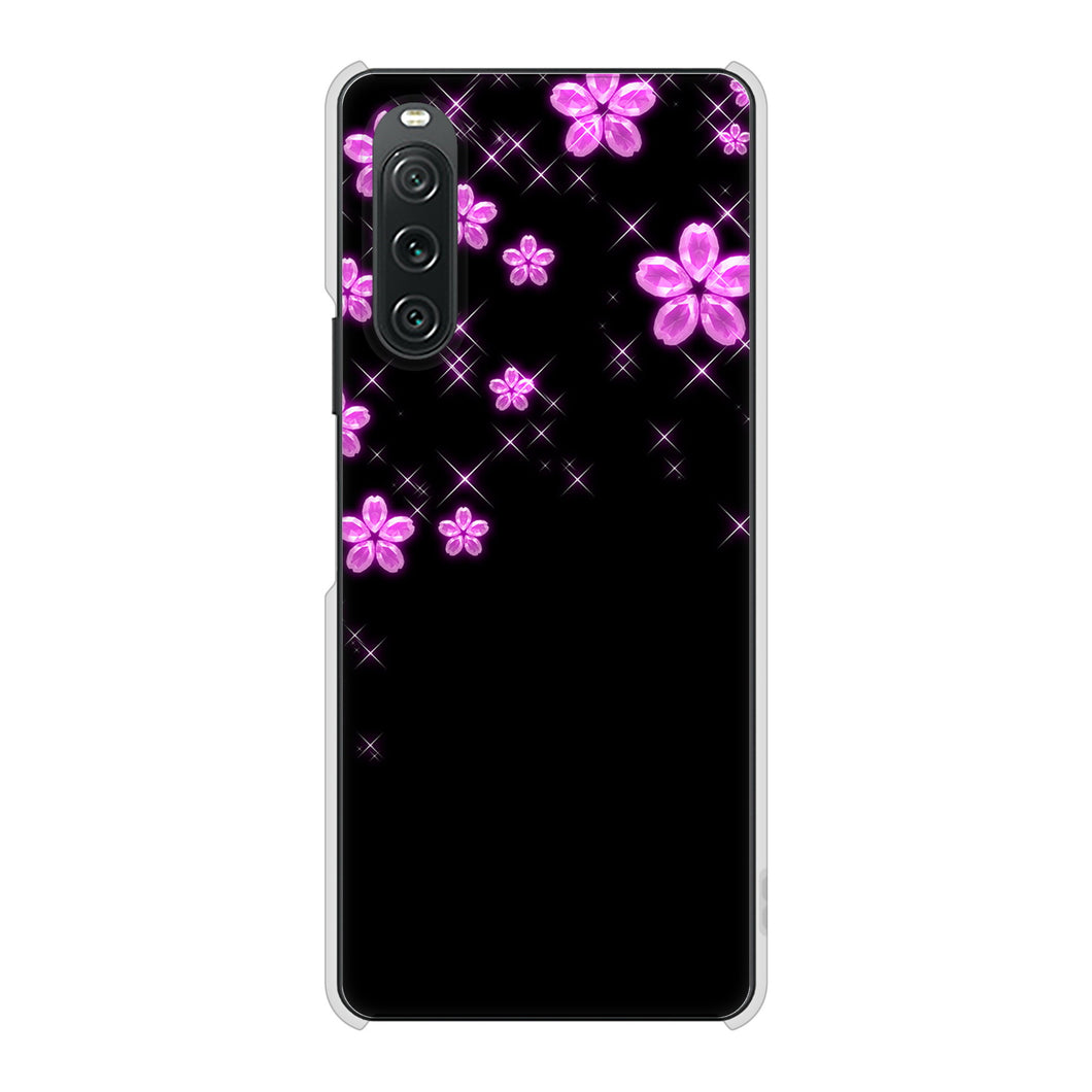 Xperia 10 V SO-52D docomo 高画質仕上げ 背面印刷 ハードケース 【019 桜クリスタル】