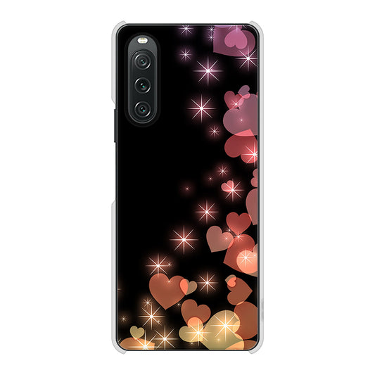 Xperia 10 V SO-52D docomo 高画質仕上げ 背面印刷 ハードケースきらめきハート