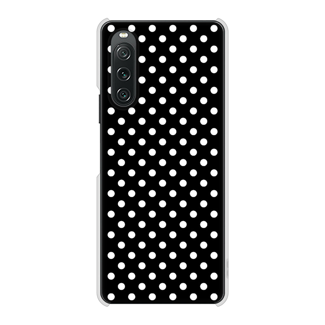 Xperia 10 V SO-52D docomo 高画質仕上げ 背面印刷 ハードケースシンプル柄(水玉)