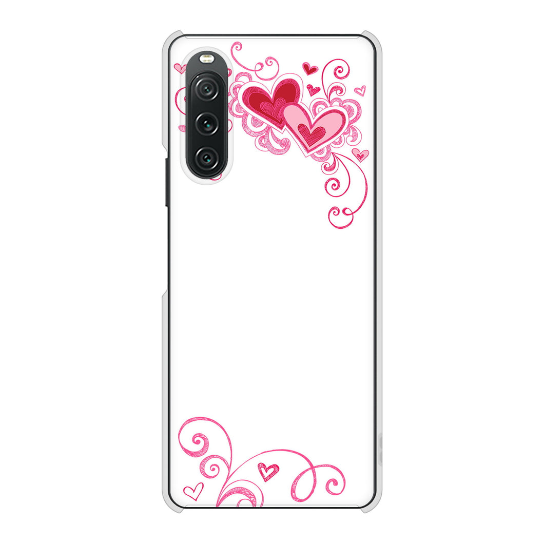 Xperia 10 V SO-52D docomo 高画質仕上げ 背面印刷 ハードケースプリティハート