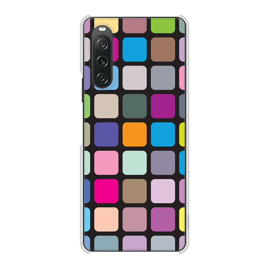 Xperia 10 V SO-52D docomo 高画質仕上げ 背面印刷 ハードケース 【509 カラースクエア】