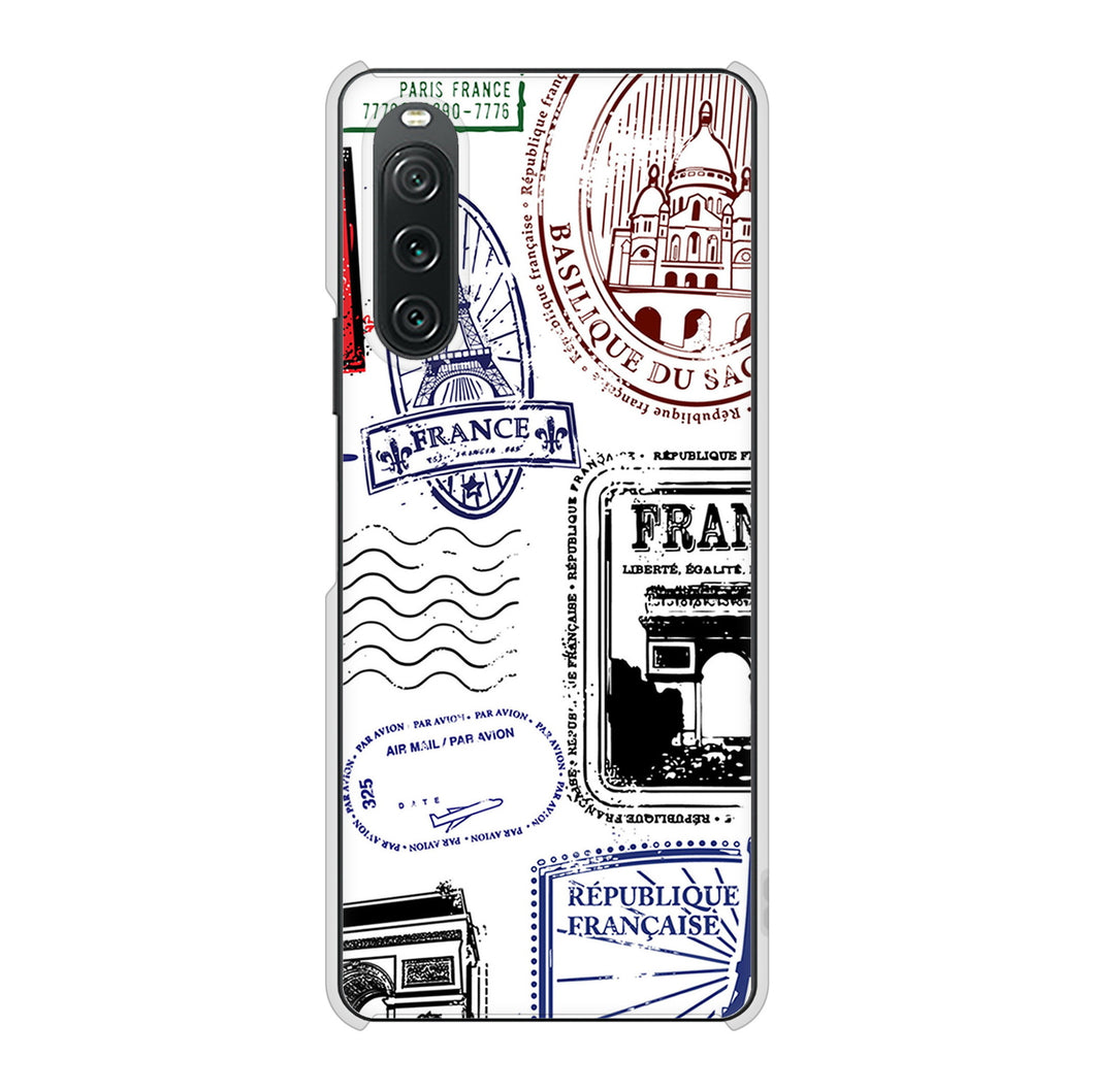 Xperia 10 V SO-52D docomo 高画質仕上げ 背面印刷 ハードケースLOVE フランス