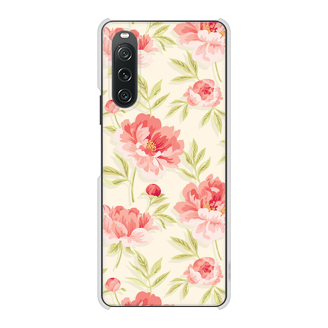 Xperia 10 V SO-52D docomo 高画質仕上げ 背面印刷 ハードケース北欧の小花