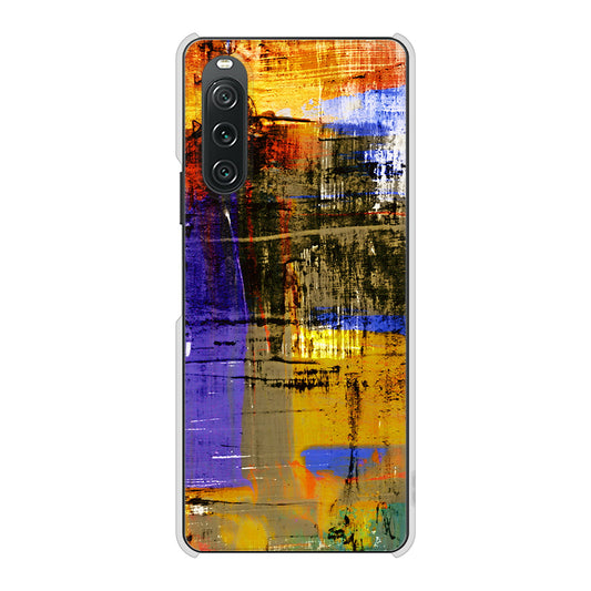 Xperia 10 V SO-52D docomo 高画質仕上げ 背面印刷 ハードケース 【609 クラッシュアートBL】