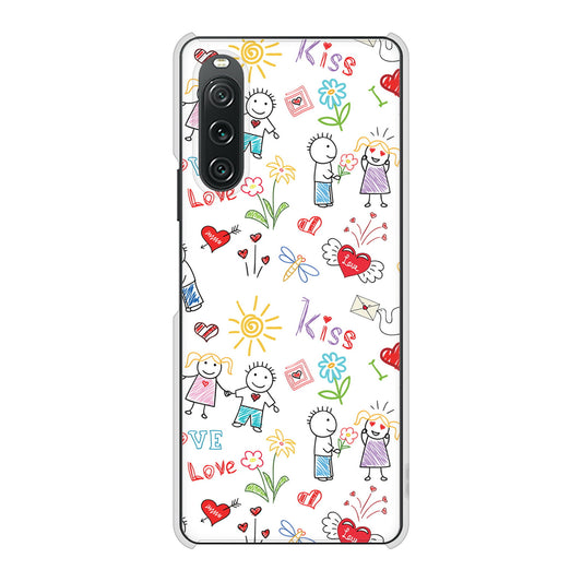Xperia 10 V SO-52D docomo 高画質仕上げ 背面印刷 ハードケースカップル&ファミリー