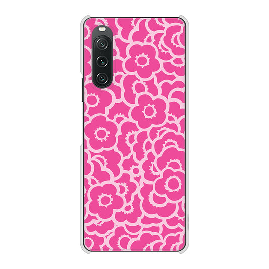 Xperia 10 V SO-52D docomo 高画質仕上げ 背面印刷 ハードケース 【716 ピンクフラワー】
