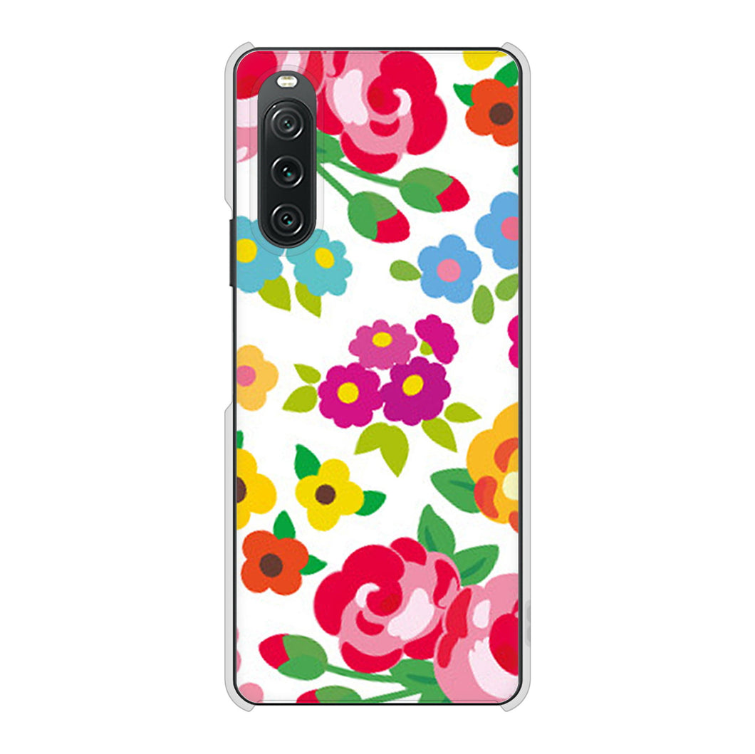 Xperia 10 V SO-52D docomo 高画質仕上げ 背面印刷 ハードケース 【776 5月のフラワーガーデン】