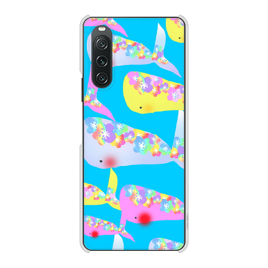 Xperia 10 V SO-52D docomo 高画質仕上げ 背面印刷 ハードケース 【1045 くじらの仲間】