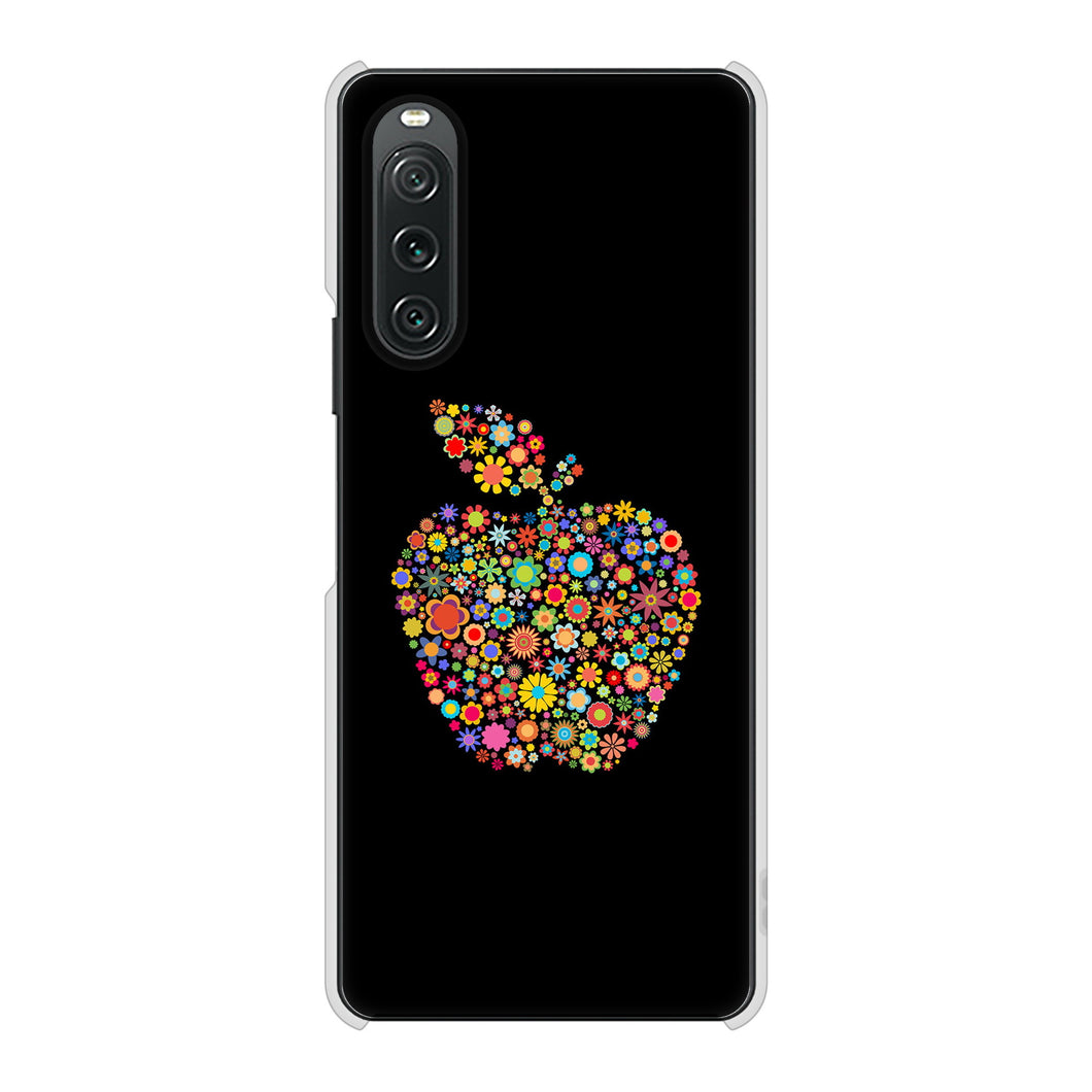 Xperia 10 V SO-52D docomo 高画質仕上げ 背面印刷 ハードケース 【1195 カラフルアップル】