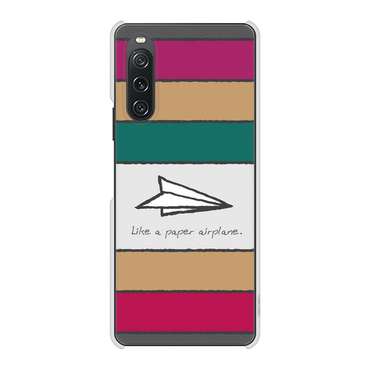 Xperia 10 V SO-52D docomo 高画質仕上げ 背面印刷 ハードケース 【IA809 かみひこうき】