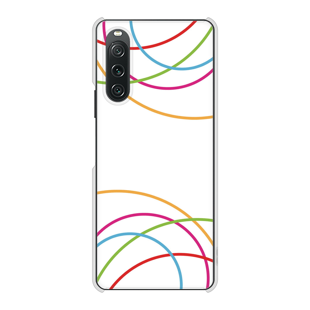 Xperia 10 V SO-52D docomo 高画質仕上げ 背面印刷 ハードケース 【IB912 重なり合う曲線】