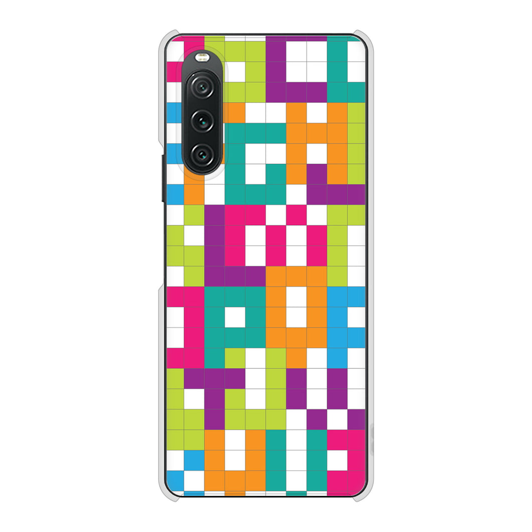 Xperia 10 V SO-52D docomo 高画質仕上げ 背面印刷 ハードケース 【IB916 ブロックアルファベット】
