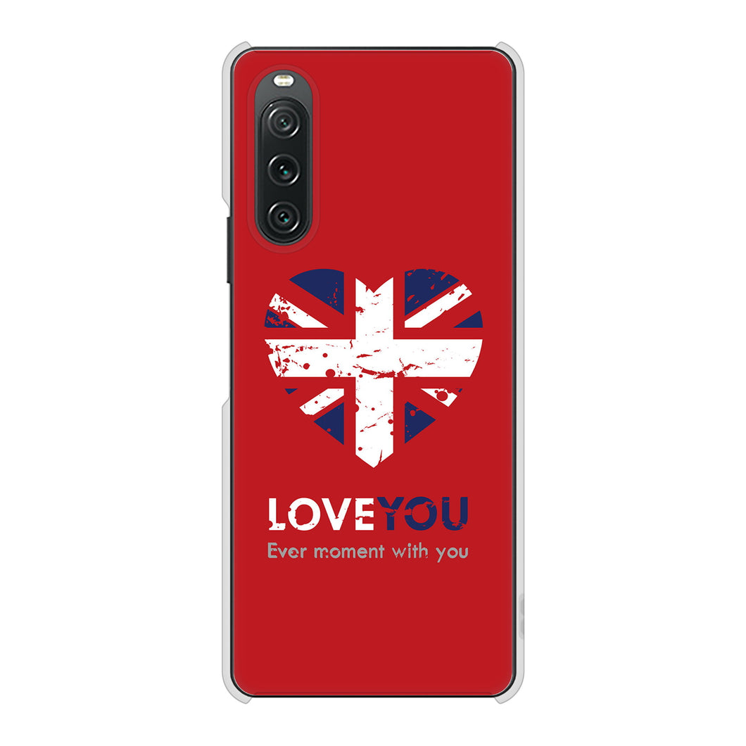 Xperia 10 V SO-52D docomo 高画質仕上げ 背面印刷 ハードケースユニオンジャックハート