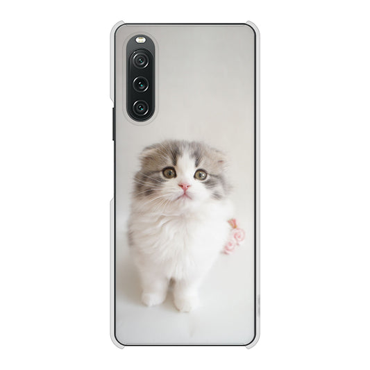 Xperia 10 V SO-52D docomo 高画質仕上げ 背面印刷 ハードケース 【VA803 まっていますネコ】