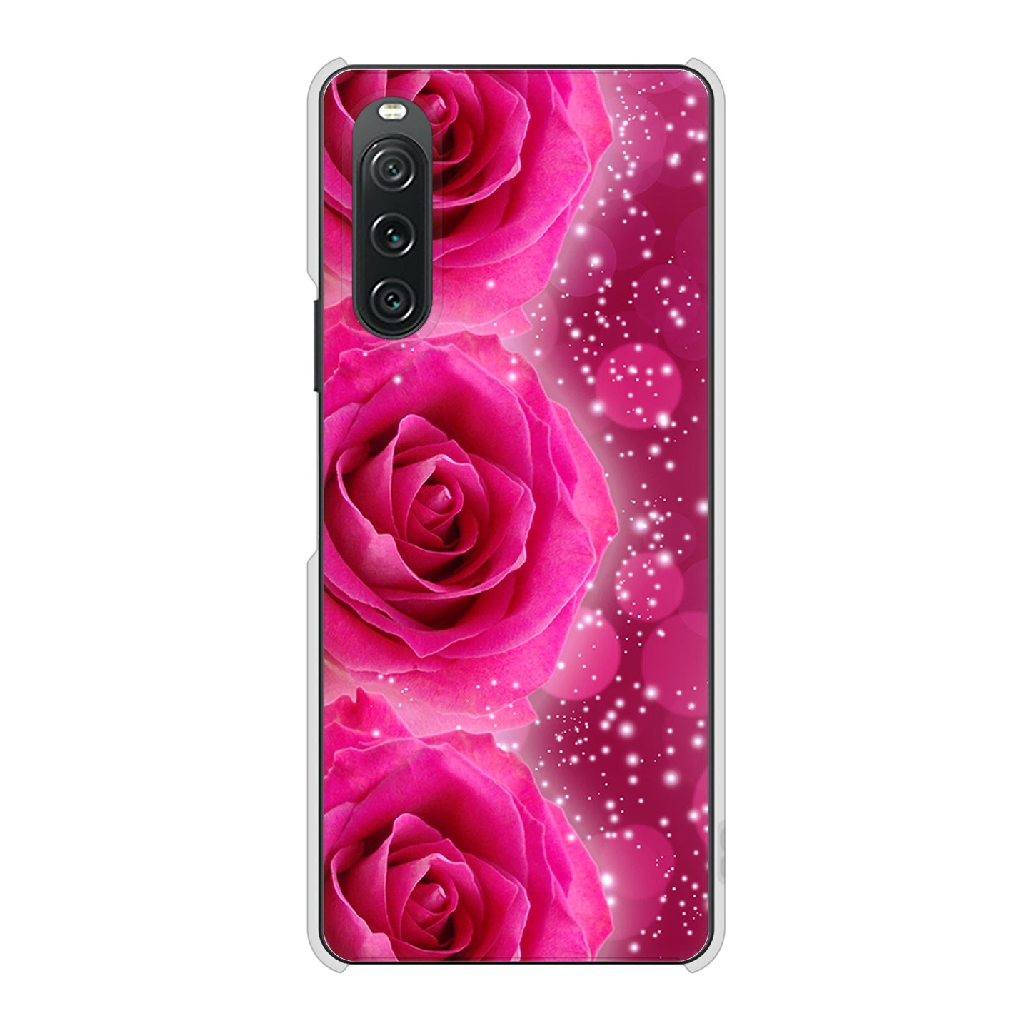 Xperia 10 V SO-52D docomo 高画質仕上げ 背面印刷 ハードケース 【VA815 3連のバラ】