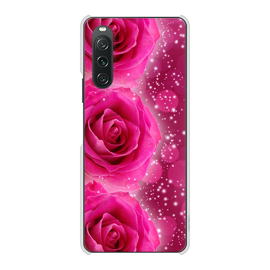 Xperia 10 V SO-52D docomo 高画質仕上げ 背面印刷 ハードケース 【VA815 3連のバラ】