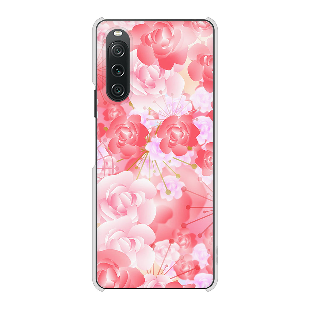 Xperia 10 V SO-52D docomo 高画質仕上げ 背面印刷 ハードケース 【VA817 はんなり色の華】
