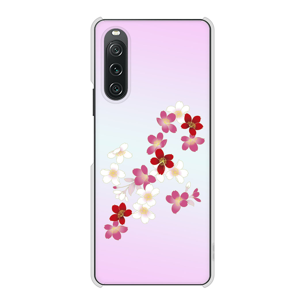 Xperia 10 V SO-52D docomo 高画質仕上げ 背面印刷 ハードケース和花柄