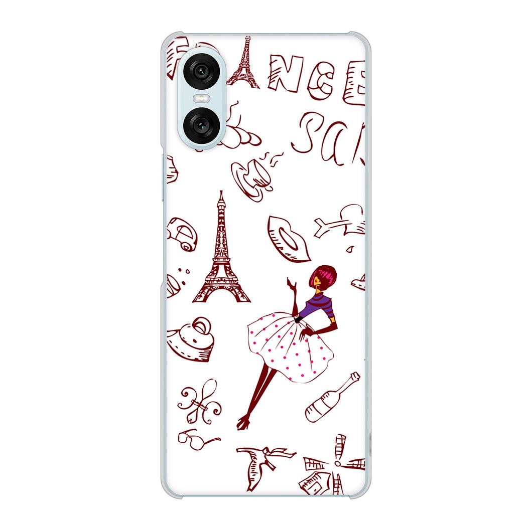 Xperia 10 VI SO-52E docomo 高画質仕上げ 背面印刷 ハードケースLOVE フランス