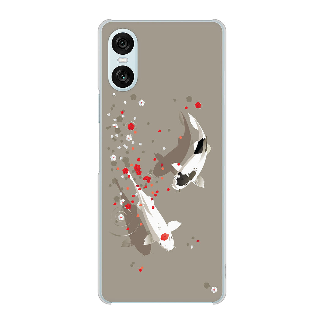 Xperia 10 VI SO-52E docomo 高画質仕上げ 背面印刷 ハードケース 【367 よりそう鯉】