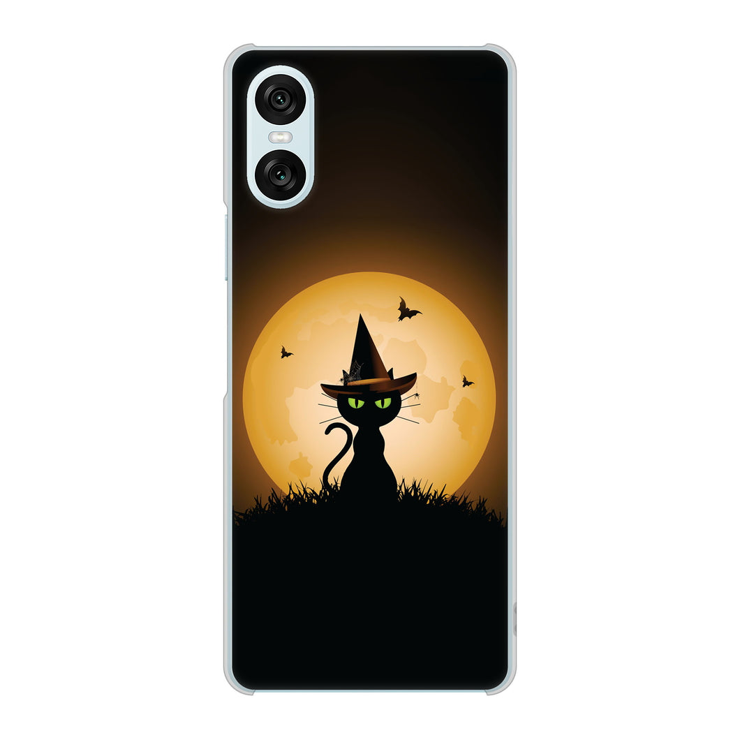 Xperia 10 VI SO-52E docomo 高画質仕上げ 背面印刷 ハードケース夜とネコ