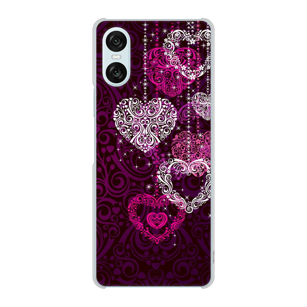Xperia 10 VI SO-52E docomo 高画質仕上げ 背面印刷 ハードケースきらめきハート